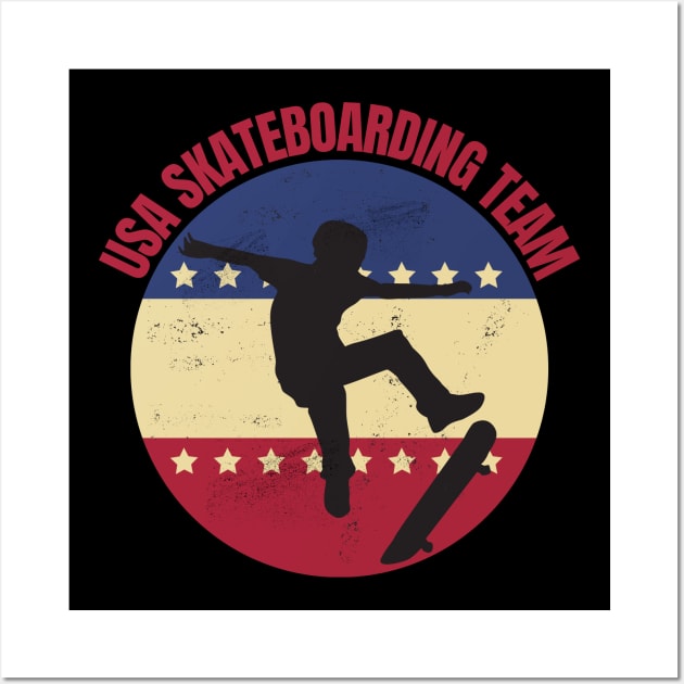 Usa Skateboarding Team Wall Art by FullOnNostalgia